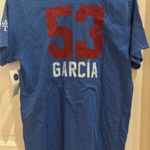 Texas Rangers #53 Garcia Blue and Red Short Sleeve Tee